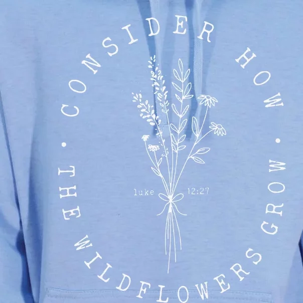 Consider How The Wildflowers Grow Jesus Christian God Cross Unisex Surf Hoodie