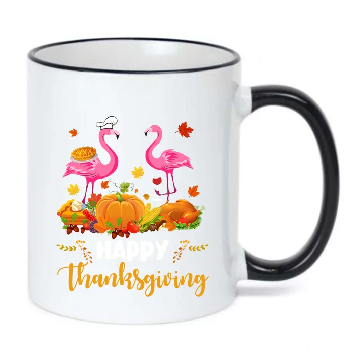 Cool Happy Thanksgiving Flamingo Ing Wine Lover Funny Gift Cool Gift Black Color Changing Mug