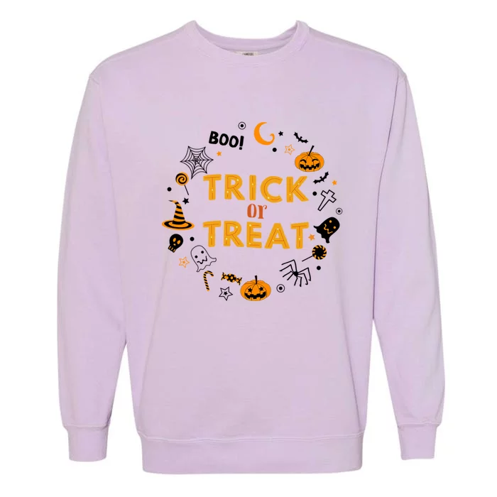 Cute Halloween Trick Or Treagift Cute Gift Garment-Dyed Sweatshirt