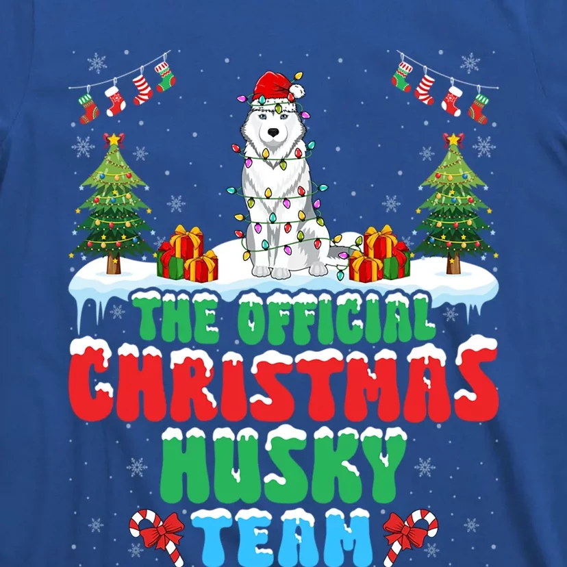 Christmas Husky Team Husky Wearing Santa Hat Xmas Funny Gift T-Shirt