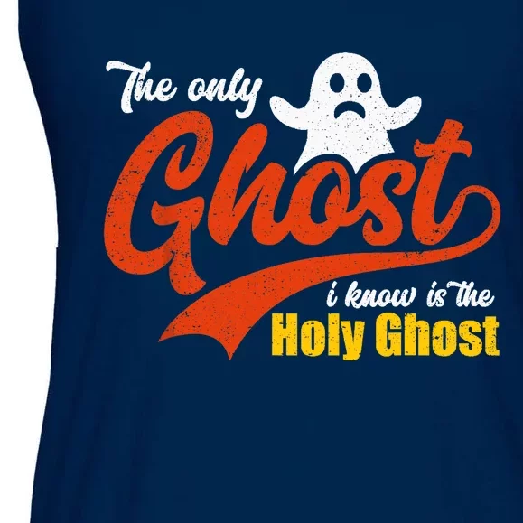 Christian Halloween The Only Ghost I Know Is The Holy Ghost Ladies Essential Flowy Tank