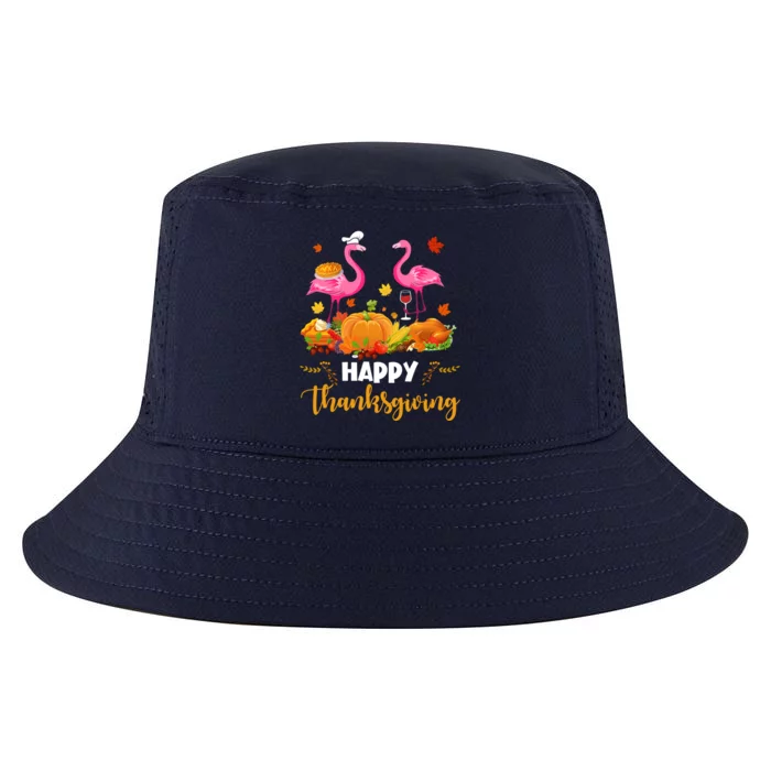 Cool Happy Thanksgiving Flamingo Ing Wine Lover Funny Gift Cool Comfort Performance Bucket Hat