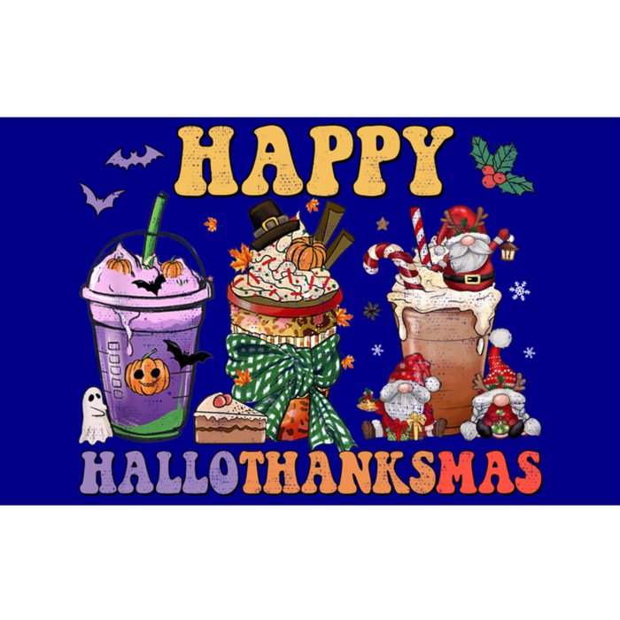 Coffee Halloween Thanksgiving Christmas Happy Hallothanksmas Gift Bumper Sticker