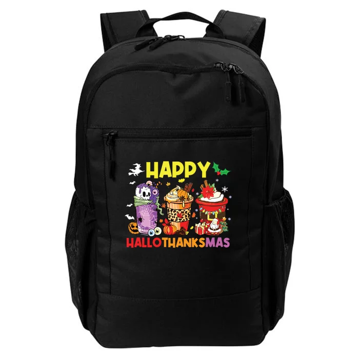 Coffee Halloween Thanksgiving Christmas Happy Hallothanksmas Daily Commute Backpack