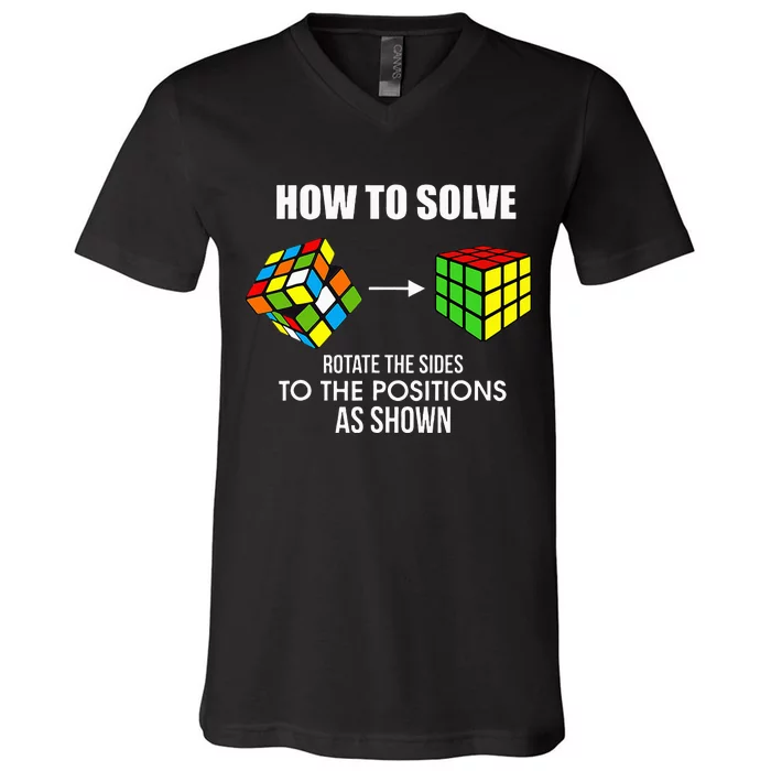 Cubing How To Solve Puzzle Cube Player Cuber V-Neck T-Shirt