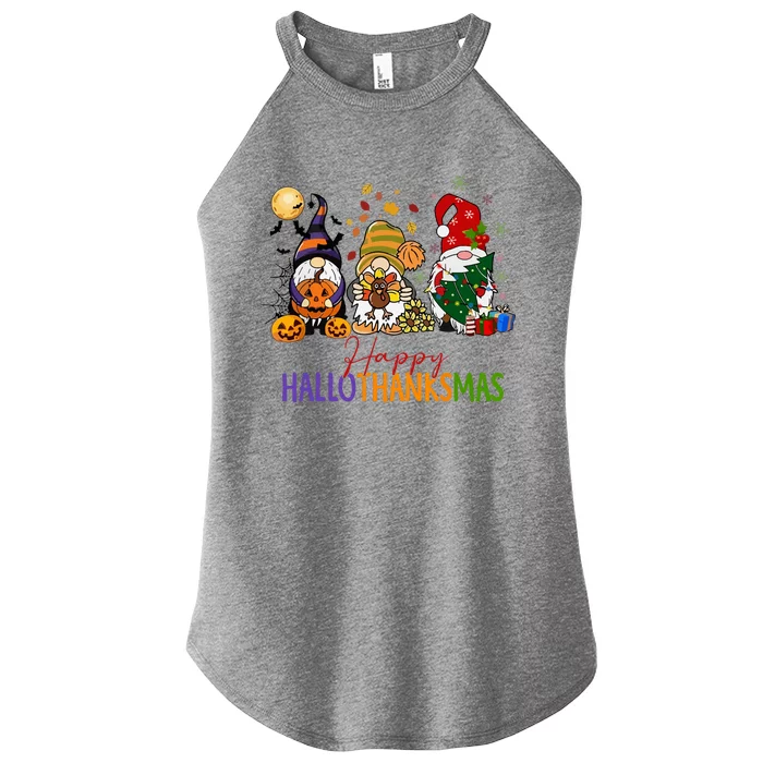 Coffee Halloween Thanksgiving Christmas Happy Hallothanksmas Gift Women’s Perfect Tri Rocker Tank