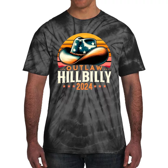 Cowboy Hat Us Election Day Vintage Outlaw Hillbilly 2024 Kamala Harris Tie-Dye T-Shirt