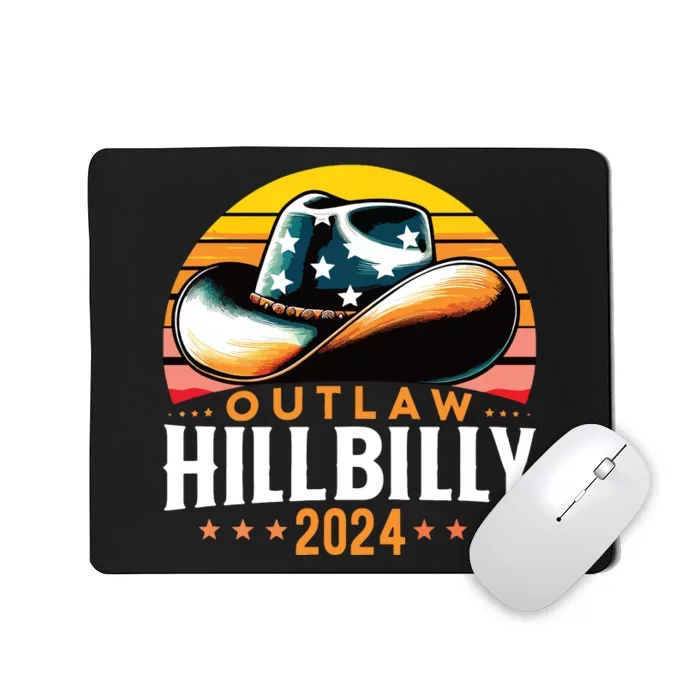 Cowboy Hat Us Election Day Vintage Outlaw Hillbilly 2024 Mousepad