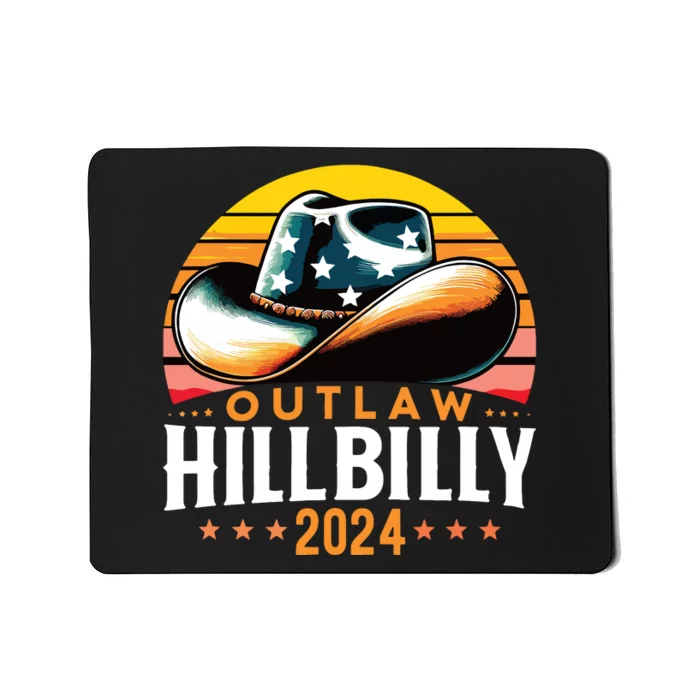 Cowboy Hat Us Election Day Vintage Outlaw Hillbilly 2024 Mousepad