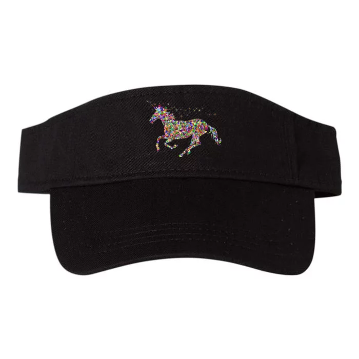 Colourful Horse Unicorn Gift Tee Valucap Bio-Washed Visor