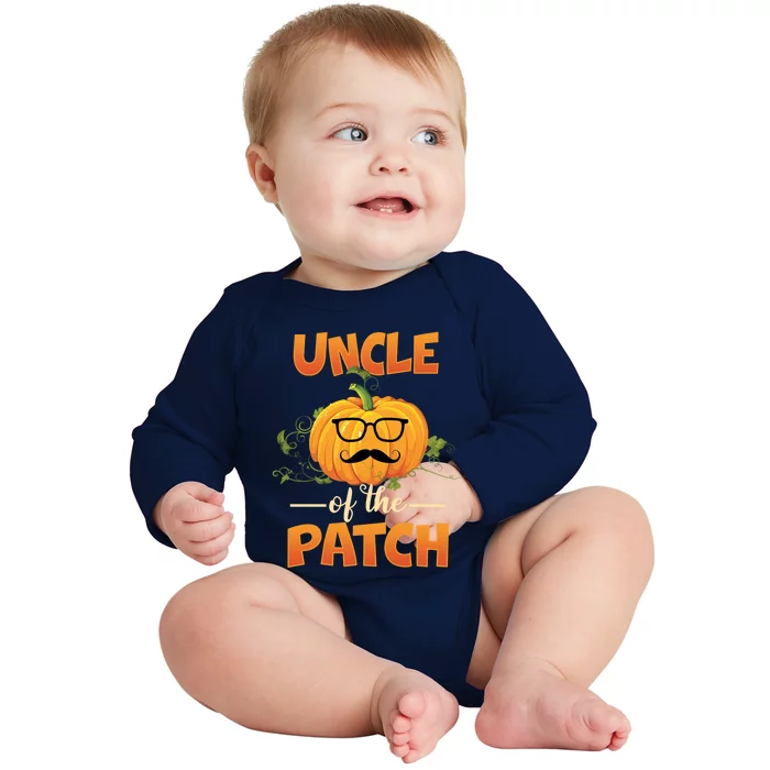 Cute Halloween Uncle Of The Cutest Pumpkin In The Patch Gift Baby Long Sleeve Bodysuit