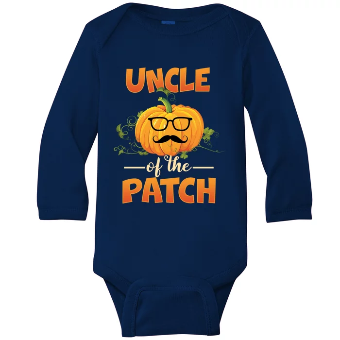 Cute Halloween Uncle Of The Cutest Pumpkin In The Patch Gift Baby Long Sleeve Bodysuit