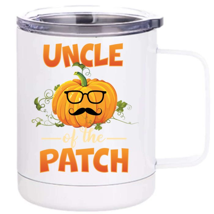 Cute Halloween Uncle Of The Cutest Pumpkin In The Patch Gift Front & Back 12oz Stainless Steel Tumbler Cup