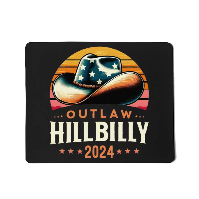 Cow Hat Us Election Day Vintage Outlaw Hillbilly 2024 Mousepad