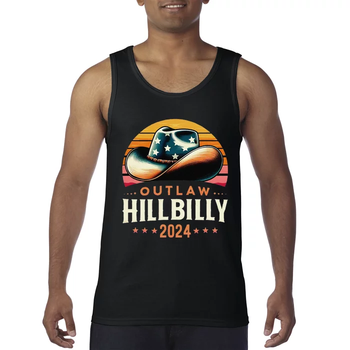 Cow Hat Us Election Day Vintage Outlaw Hillbilly 2024 Tank Top