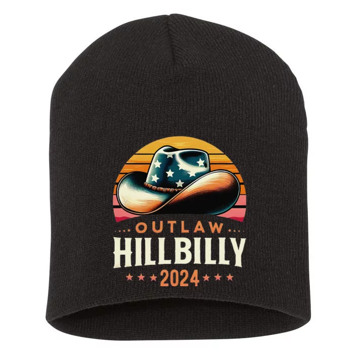 Cow Hat Us Election Day Vintage Outlaw Hillbilly 2024 Short Acrylic Beanie