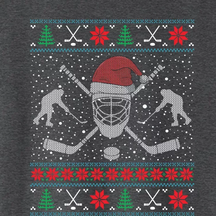 Christmas Hockey Ugly Christmas Xmas Cool Gift Women's Crop Top Tee