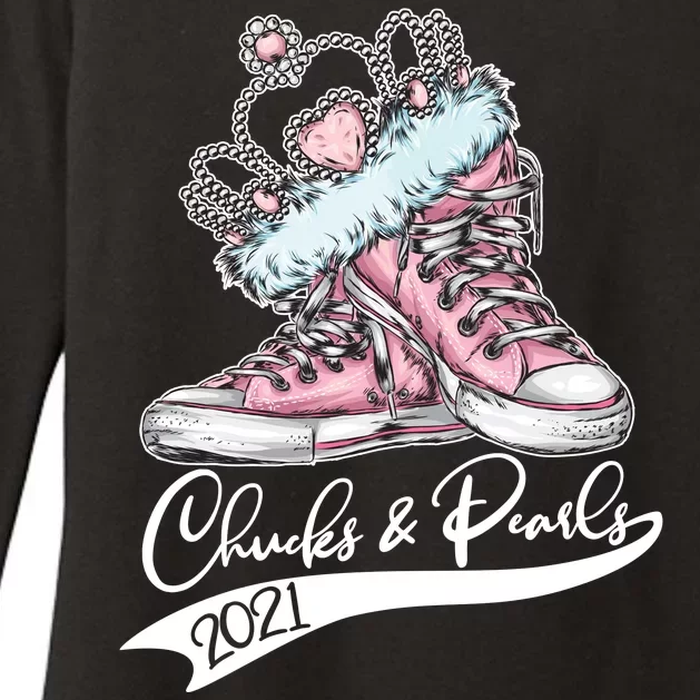 Chucks & Pearls 2021 Crown Madam Vice President Kamala Harris Womens CVC Long Sleeve Shirt