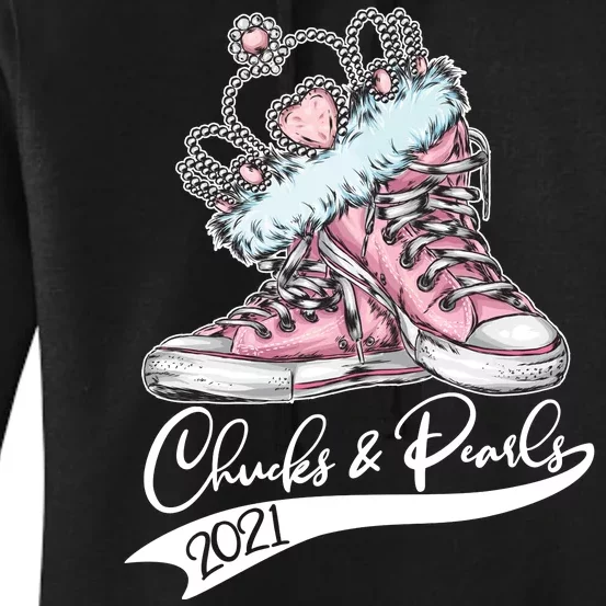 Chucks & Pearls 2021 Crown Madam Vice President Kamala Harris Women's Pullover Hoodie