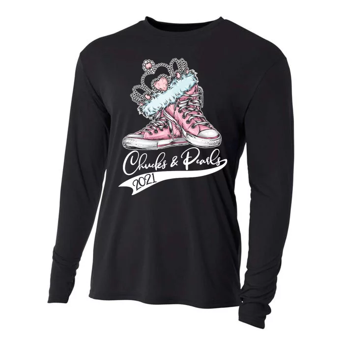 Chucks & Pearls 2021 Crown Madam Vice President Kamala Harris Cooling Performance Long Sleeve Crew