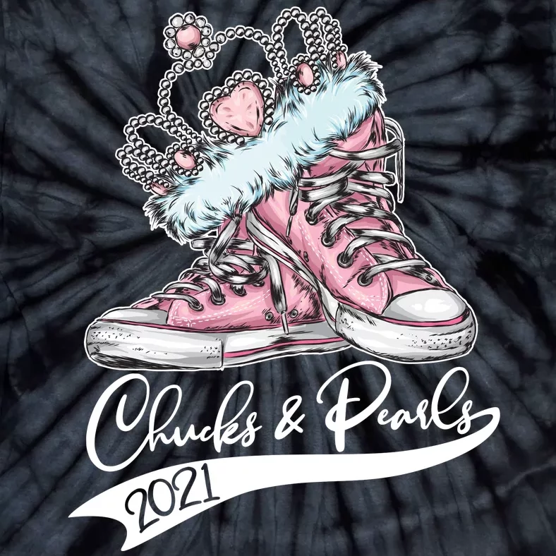 Chucks & Pearls 2021 Crown Madam Vice President Kamala Harris Tie-Dye T-Shirt