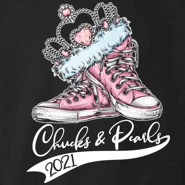 Chucks & Pearls 2021 Crown Madam Vice President Kamala Harris Toddler Hoodie