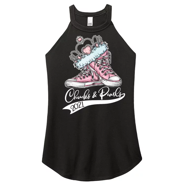 Chucks & Pearls 2021 Crown Madam Vice President Kamala Harris Women’s Perfect Tri Rocker Tank