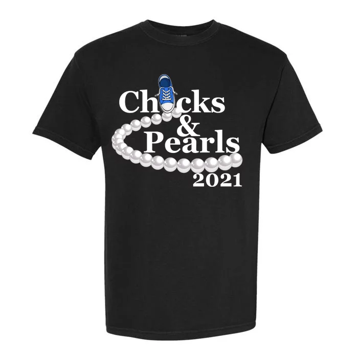 Chucks And Pearls 2021 Kamala Harris Garment-Dyed Heavyweight T-Shirt