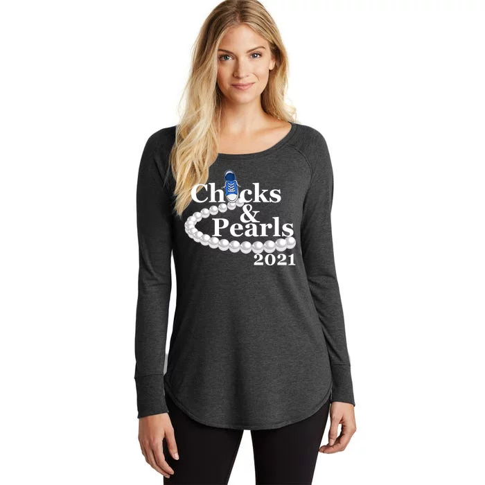 Chucks And Pearls 2021 Kamala Harris Women's Perfect Tri Tunic Long Sleeve Shirt