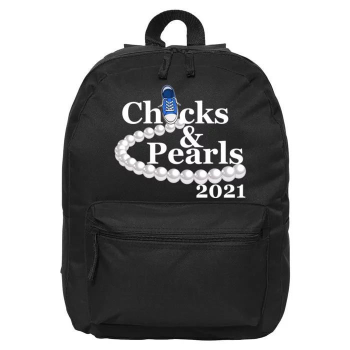 Chucks And Pearls 2021 Kamala Harris 16 in Basic Backpack