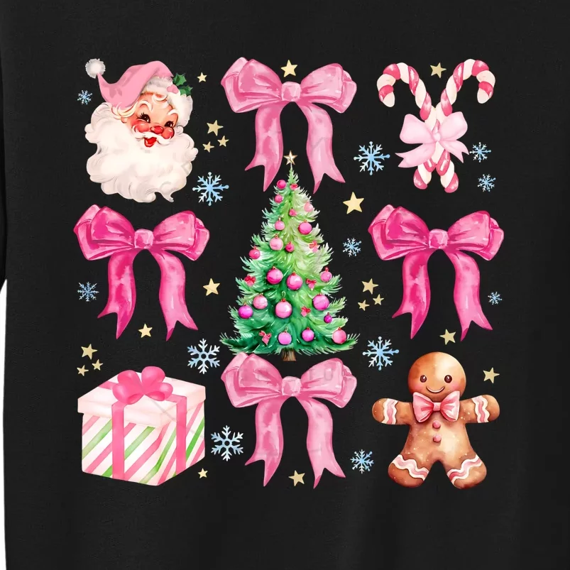 Christmas Holiday Vacation Funny Coquette Xmas Santa Claus Christmas Tree Tall Sweatshirt