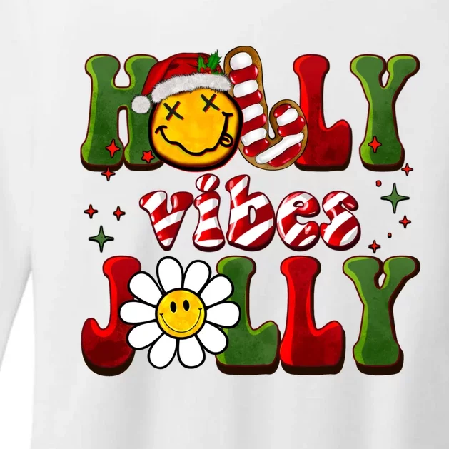 Christmas Holly Vibes Jolly Womens CVC Long Sleeve Shirt