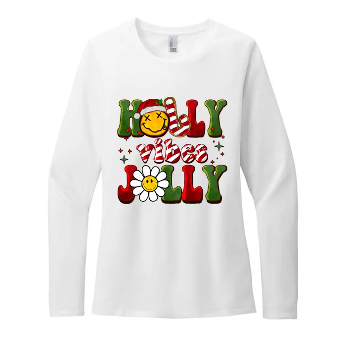 Christmas Holly Vibes Jolly Womens CVC Long Sleeve Shirt