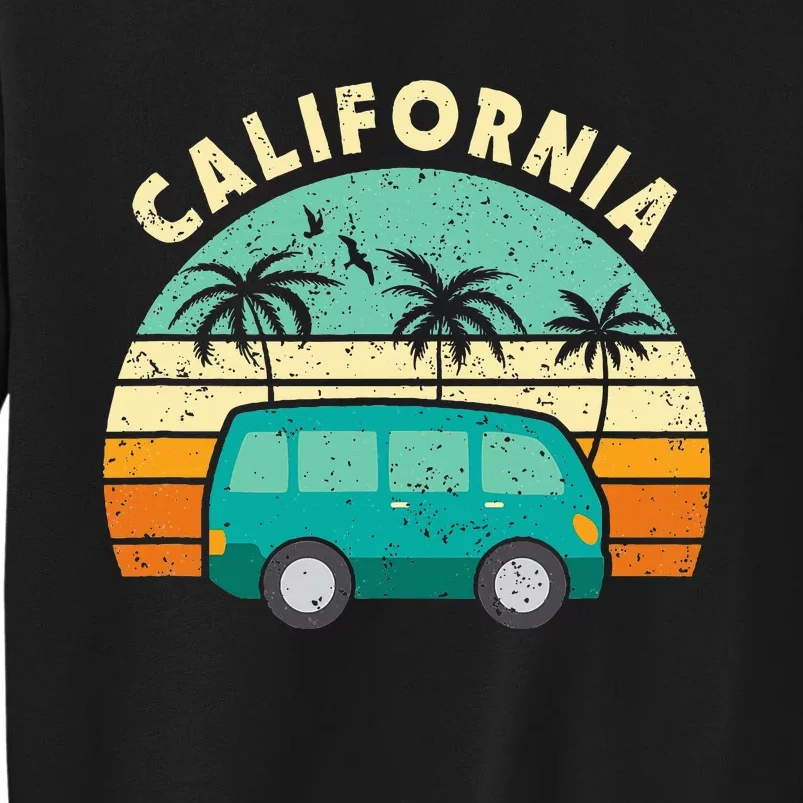 California Hippie Van Surfer Palm Tree Beach Vibes Sweatshirt