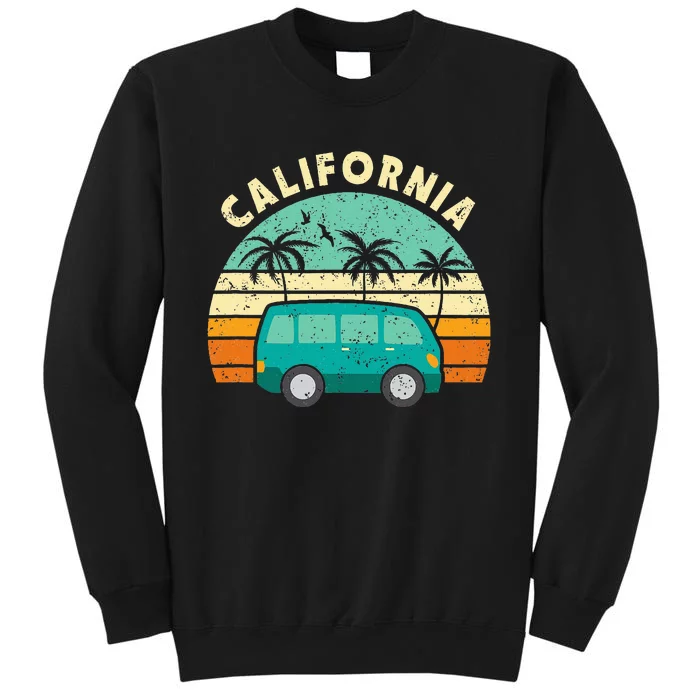 California Hippie Van Surfer Palm Tree Beach Vibes Sweatshirt