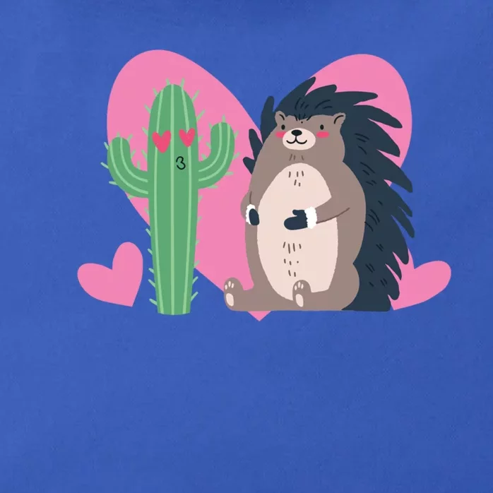 Cactus Hedgehog Valentines Day Cute Gift Zip Tote Bag