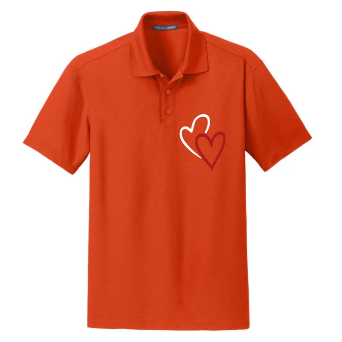 Cute Hearts Valentines Day Cute Gift Dry Zone Grid Performance Polo