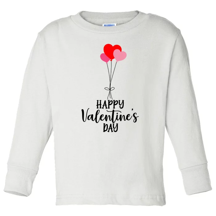 Cute Happy Valentine's Day Gift Toddler Long Sleeve Shirt