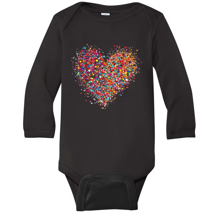 Confetti Heart Valentines Day Baby Long Sleeve Bodysuit