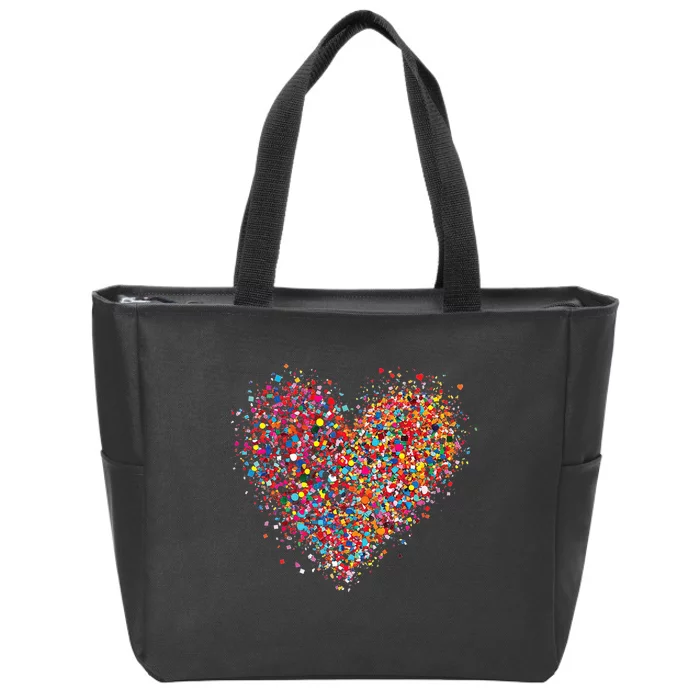 Confetti Heart Valentines Day Zip Tote Bag