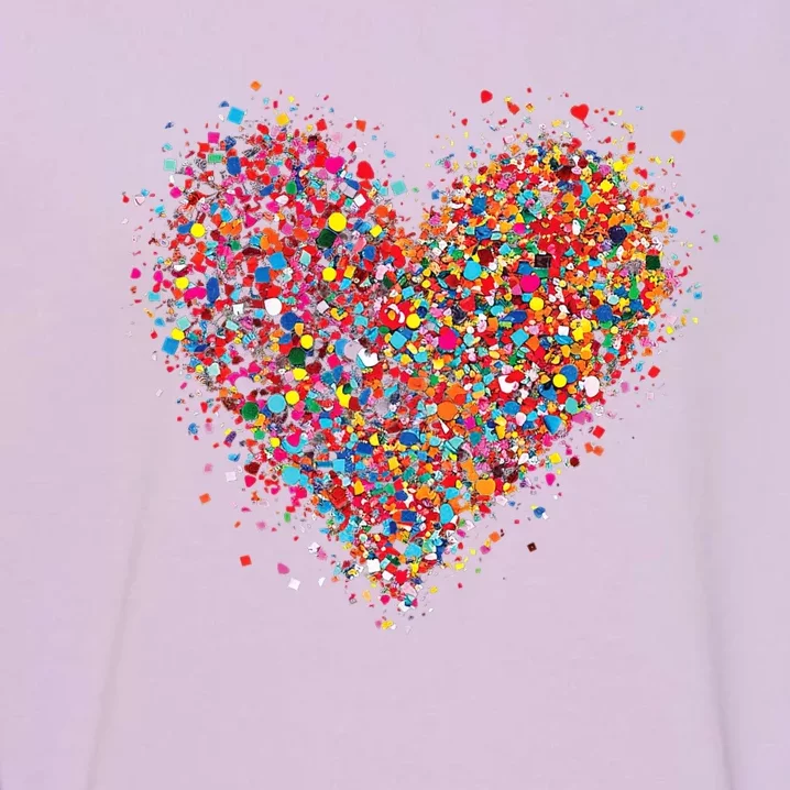 Confetti Heart Valentines Day Garment-Dyed Sweatshirt