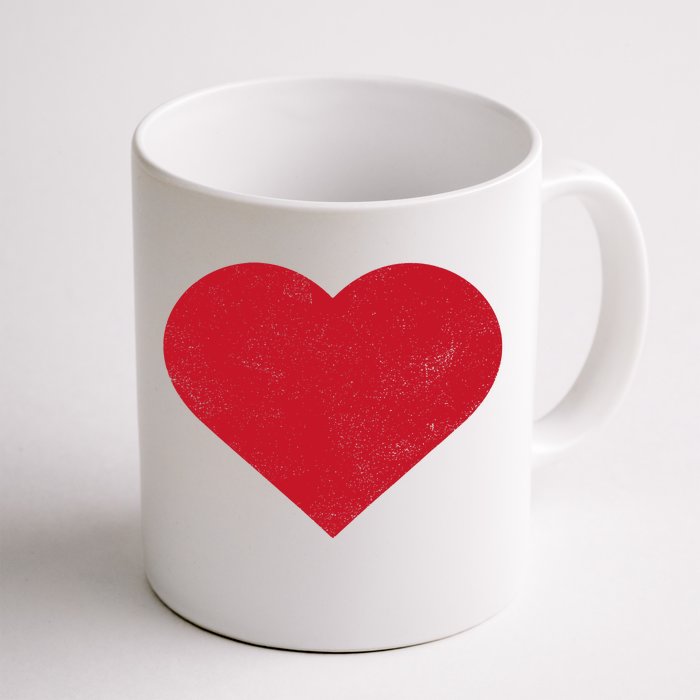 Cute Heart Valentines Day Vintage Distressed Red Front & Back Coffee Mug