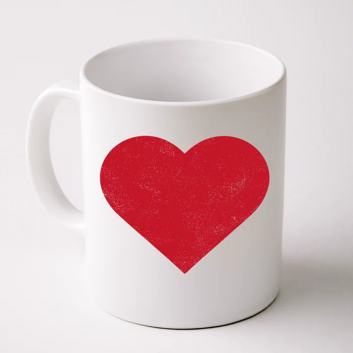 Cute Heart Valentines Day Vintage Distressed Red Front & Back Coffee Mug