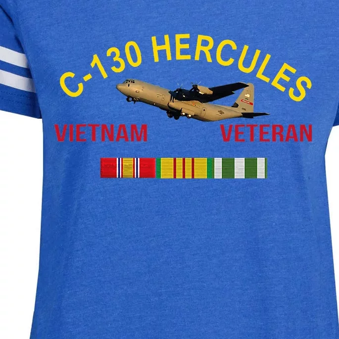 C130 Hercules Vietnam War C 130 Vietnam Veteran Enza Ladies Jersey Football T-Shirt