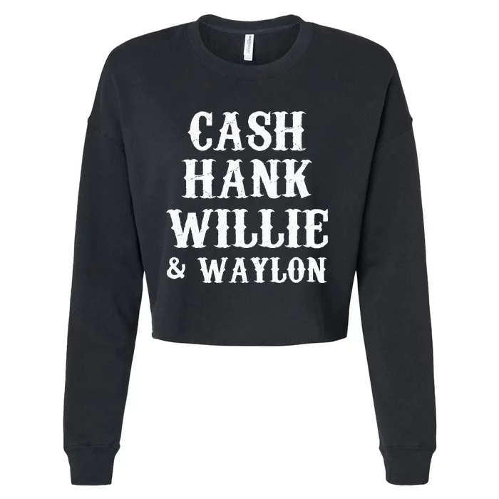 Cash Hank Willie Country Music Cropped Pullover Crew