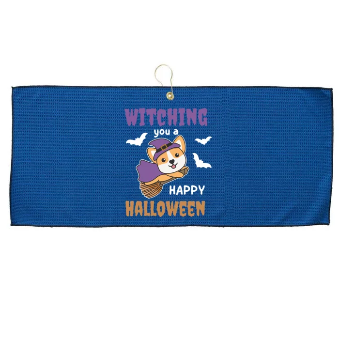 Corgi Halloween Witches Costume Dogs Witches Pun Cute Gift Large Microfiber Waffle Golf Towel