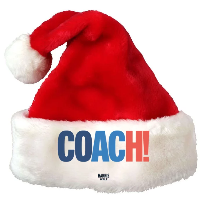 Coach Harris Walz Premium Christmas Santa Hat