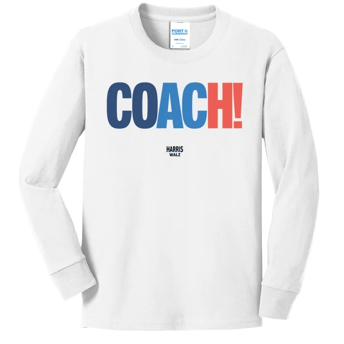 Coach Harris Walz Kids Long Sleeve Shirt