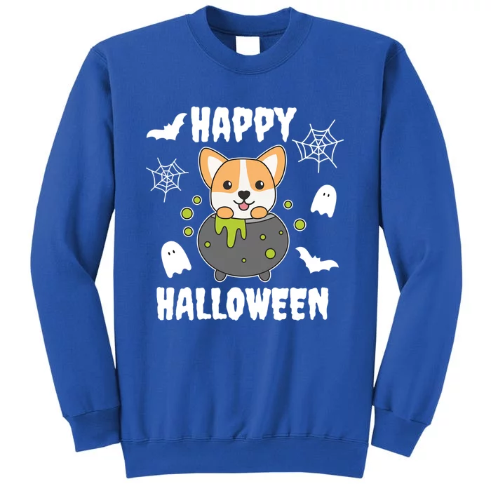 Corgi Halloween Witchs Cauldron Bat Happy Halloween Cute Gift Tall Sweatshirt