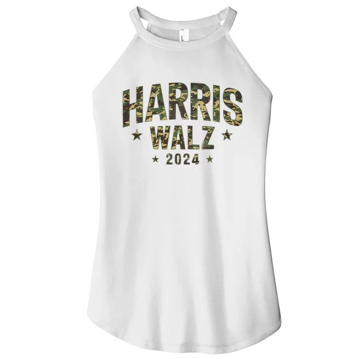 Camo Harris Walz 2024 Election Tim Walz Kamala Camouflage Women’s Perfect Tri Rocker Tank